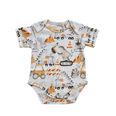 Hard Working Dinos, Organic Baby Onesie - Duper DuDu