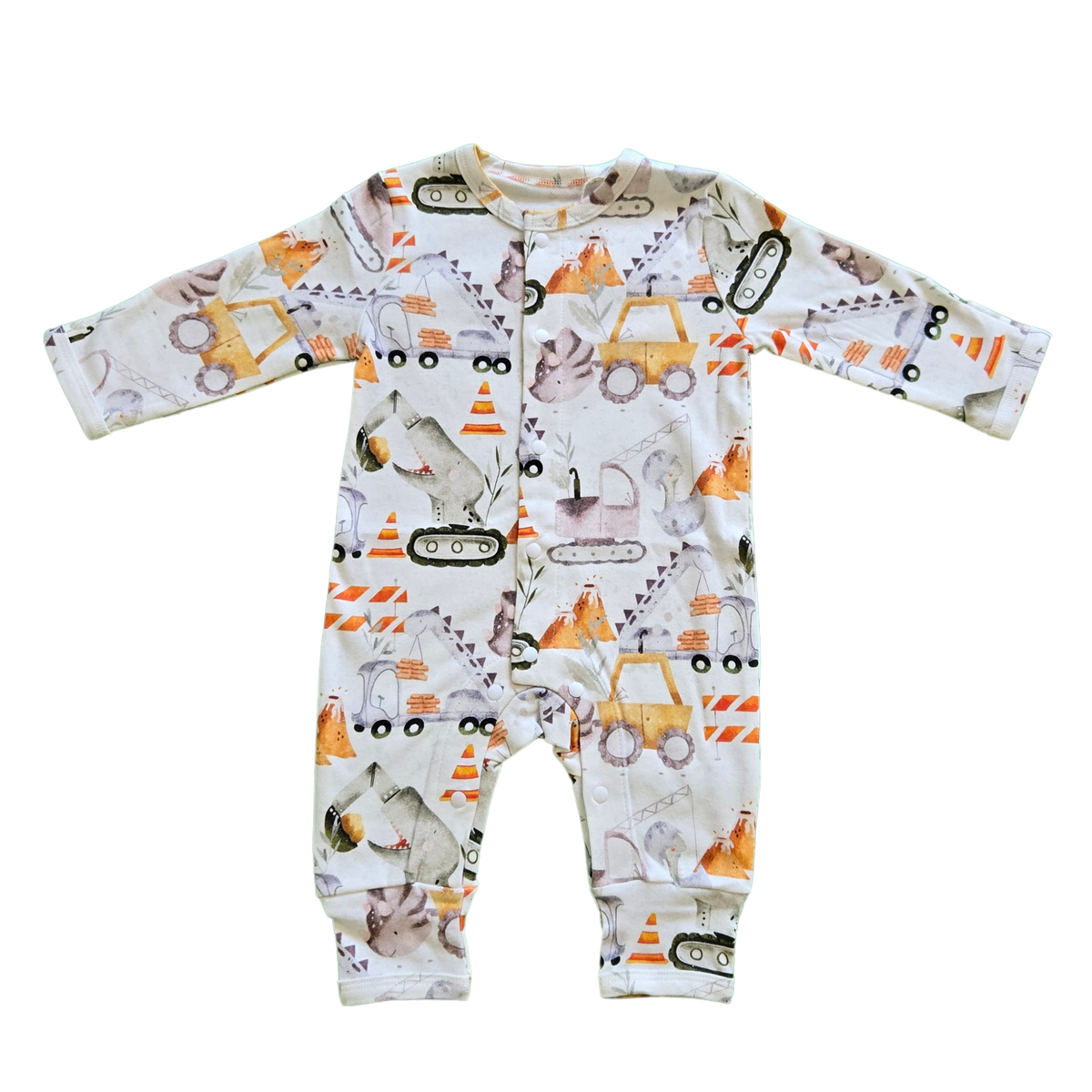 Hard Working Dinos, Organic Baby Romper