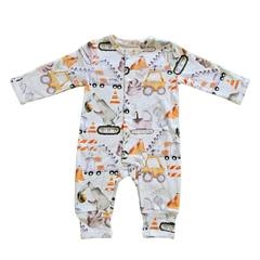 Hard Working Dinos, Organic Baby Romper