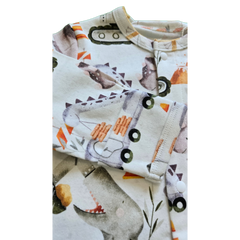 Hard Working Dinos, Organic Baby Romper