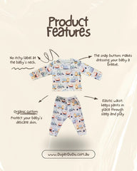 Constructions, Organic Baby Pajamas Set - Duper DuDu