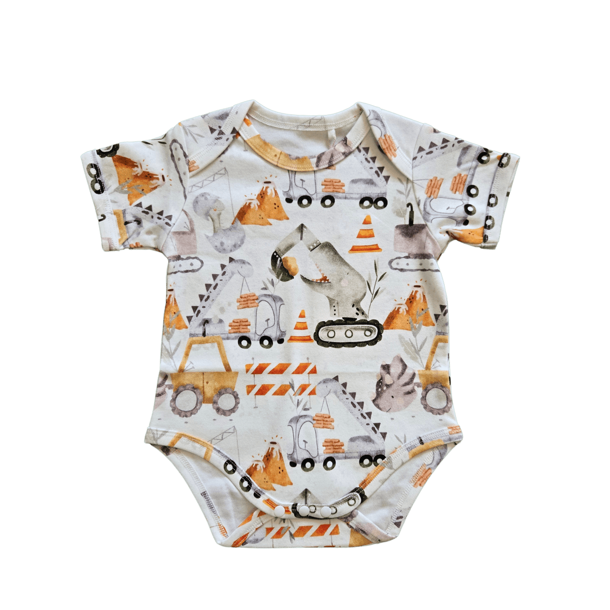 Hard Working Dinos, Organic Baby Onesie - Duper DuDu