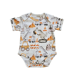 Hard Working Dinos, Organic Baby Onesie - Duper DuDu