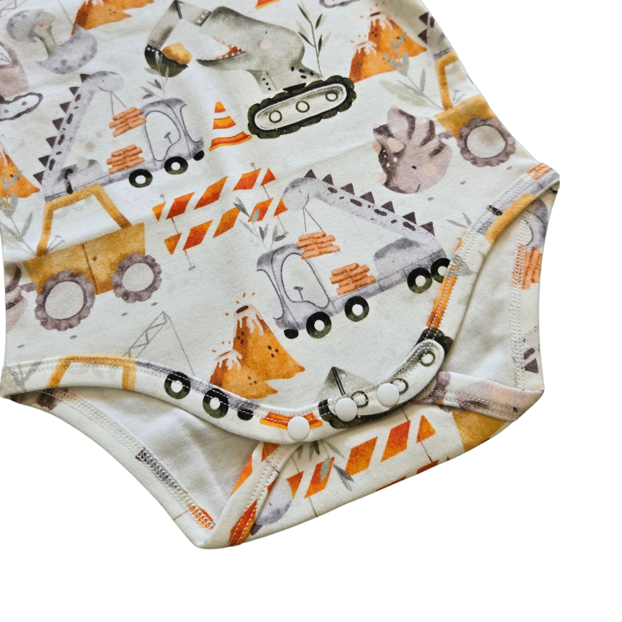 Hard Working Dinos, Organic Baby Onesie - Duper DuDu