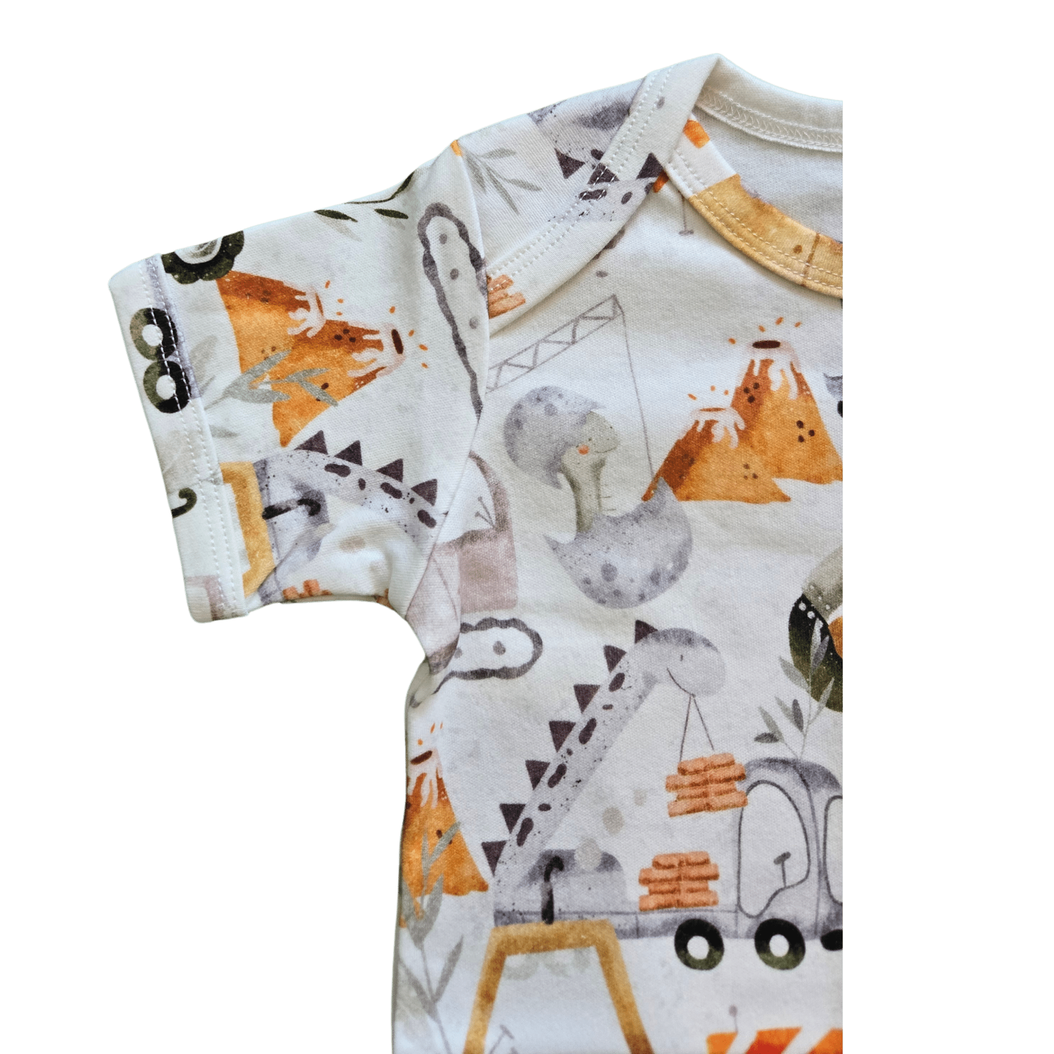 Hard Working Dinos, Organic Baby Onesie - Duper DuDu
