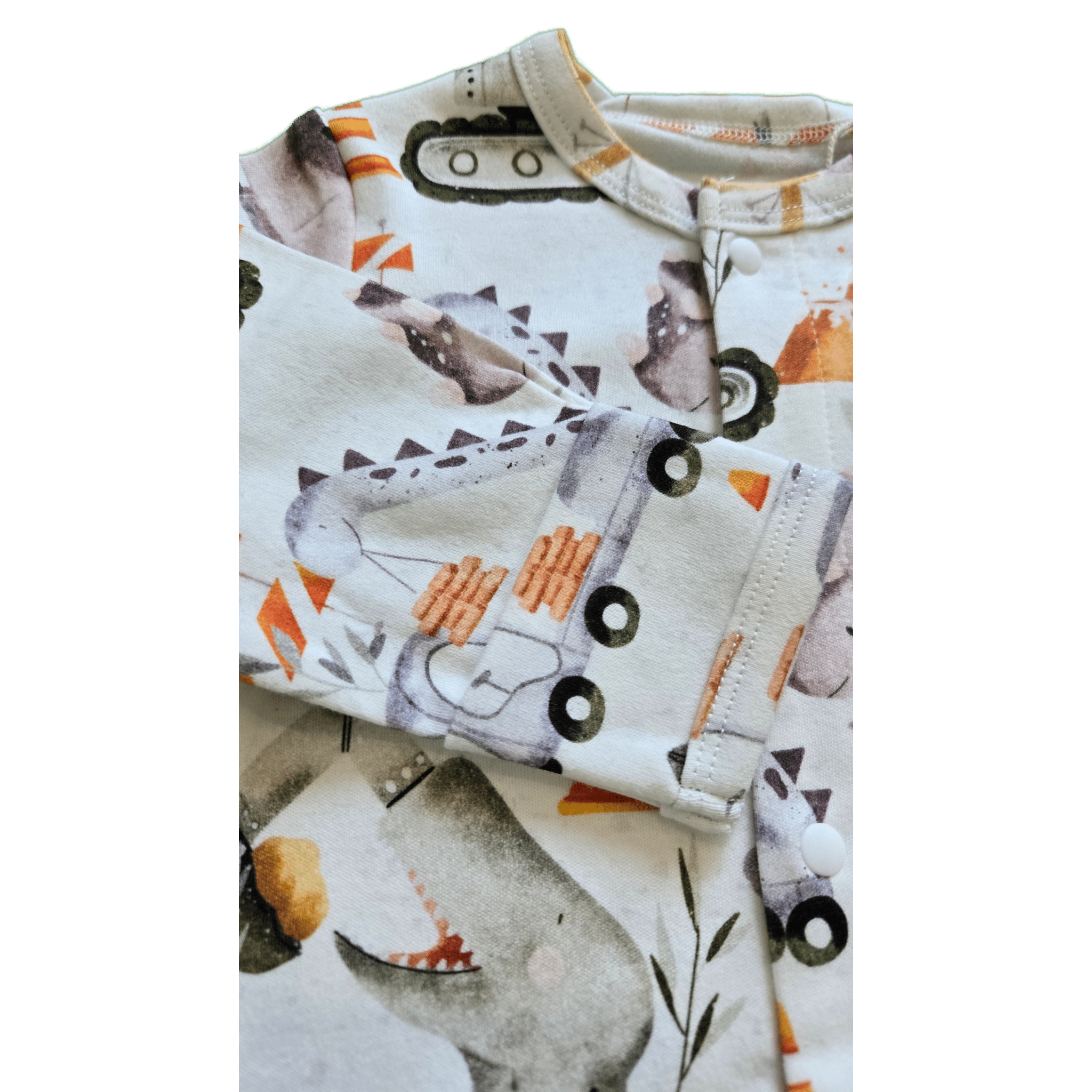 Hard Working Dinos, Organic Baby Romper - Duper DuDu