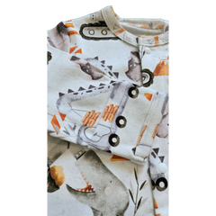 Hard Working Dinos, Organic Baby Romper - Duper DuDu