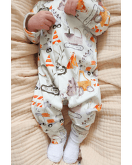 Hard Working Dinos, Organic Baby Romper - Duper DuDu