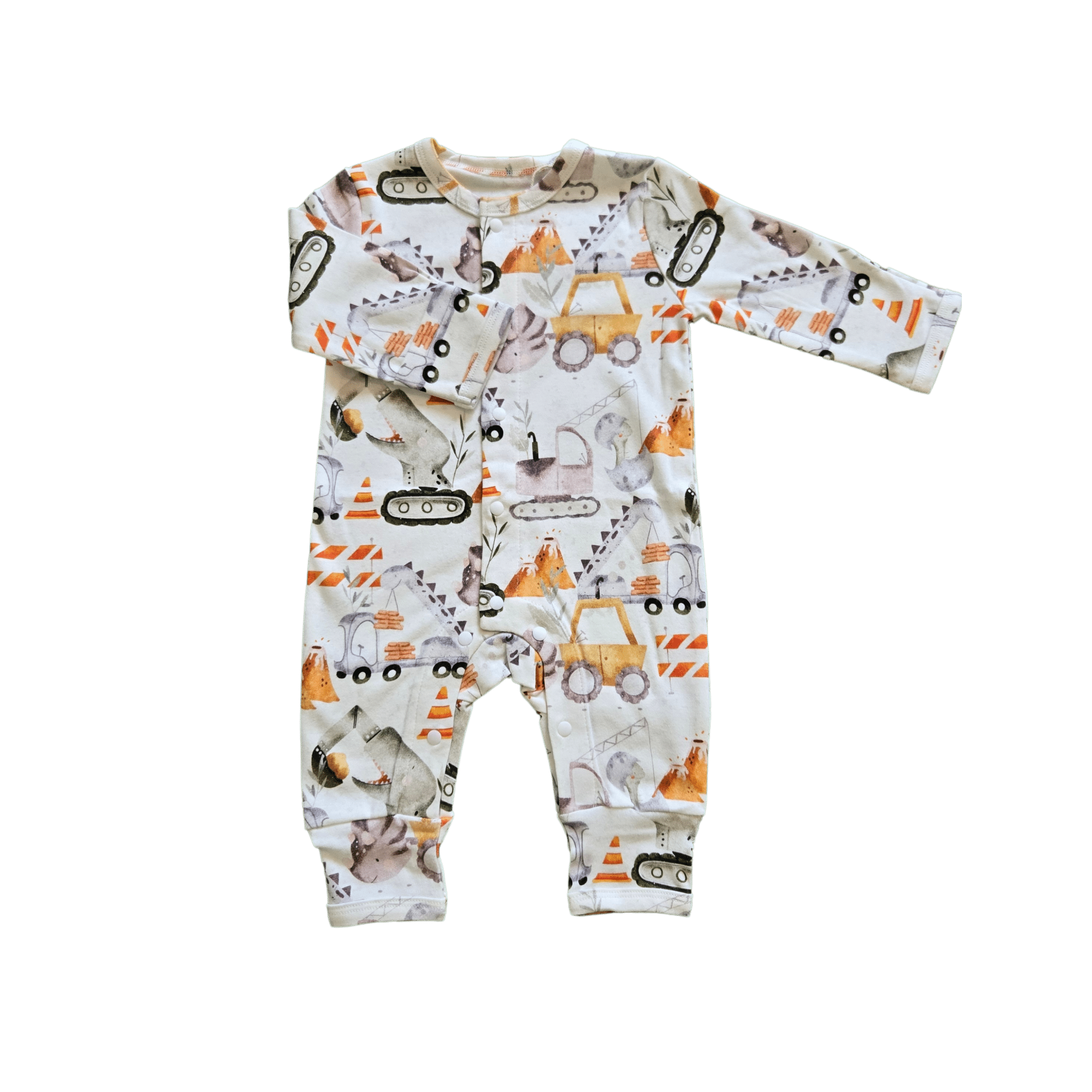 Hard Working Dinos, Organic Baby Romper - Duper DuDu