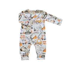 Hard Working Dinos, Organic Baby Romper - Duper DuDu