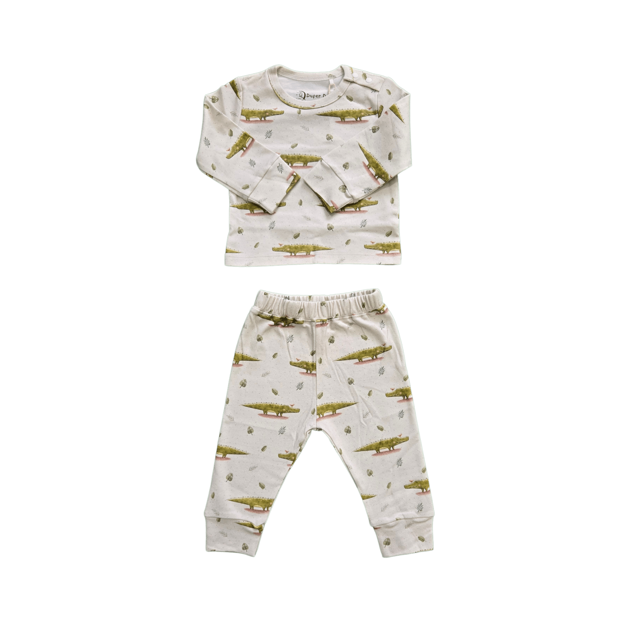 Little Crocodile, Organic Baby Pyjamas Set (Hat is not included) - Duper DuDu