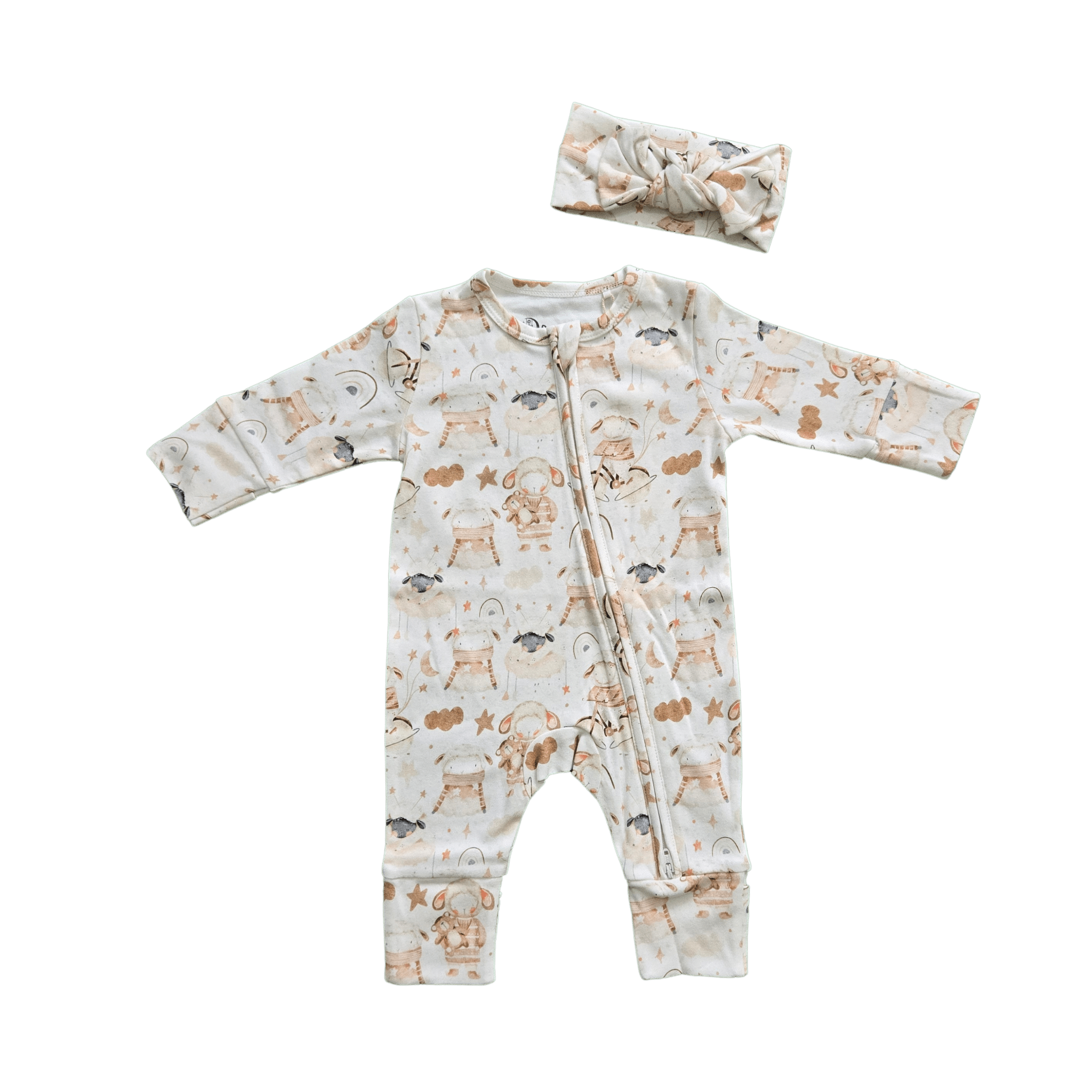 Little Sheep, Organic Baby Romper - Duper DuDu