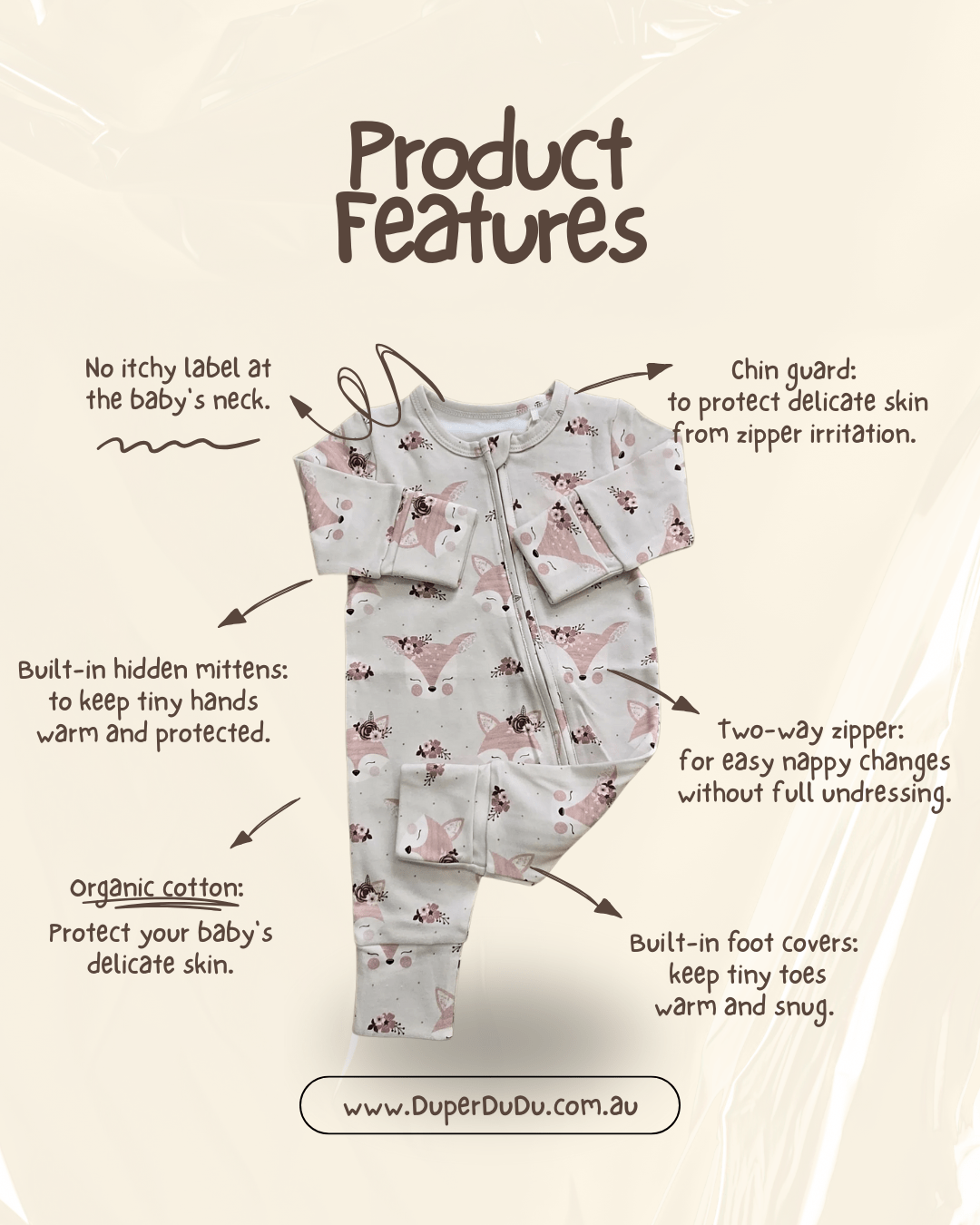 Oh My Dear, Organic Baby Romper - Duper DuDu