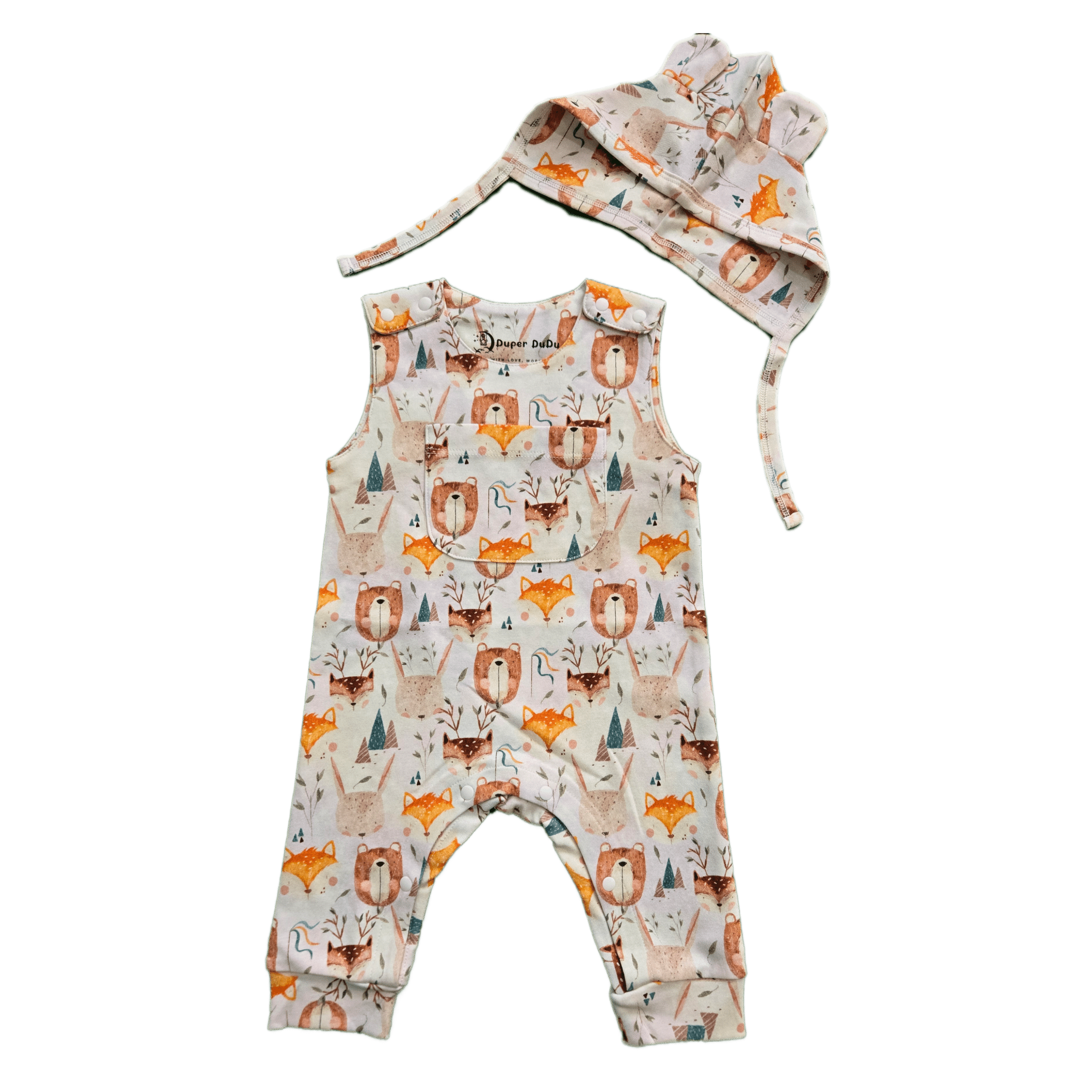 Wild team, Organic Sleeveless Romper - Duper DuDu
