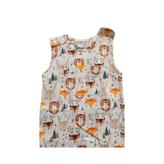 Wild Team organic sleeveless romper with front pocket flat lay brand Duper DuDu design by a NICU nurse